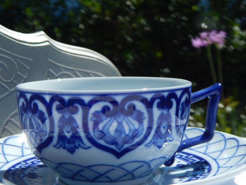 Haus Wohnen Vintage Teacup Set By Bombay Teacup And Saucer Blue