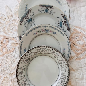 Vintage Mismatched Dessert Plates Set: Tea Party Tableware