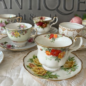 10 juegos de tazas y platillos vintage - Despedida de soltera