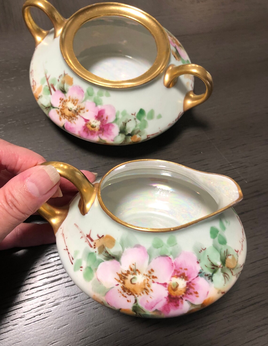 Bavaria Porcelain Antique Cream and Sugar Set no Lid Artist Etsy