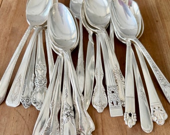 Bulk Silverplate Vintage Teaspoons, Tea Party, Special Event, Silver Plate Teaspoons