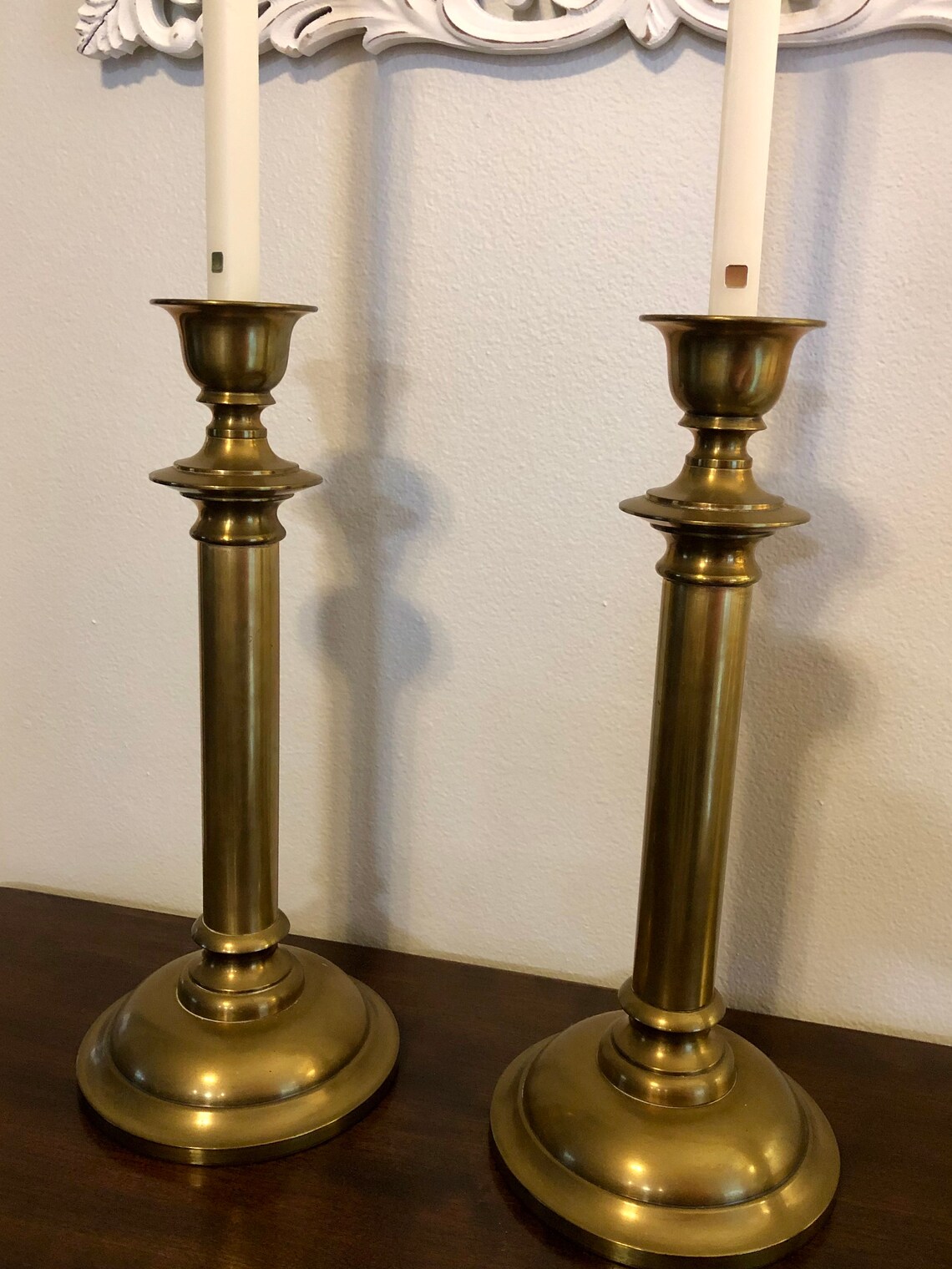 Vintage 16 Inch TALL Brass Candle Holder Large Brass Etsy