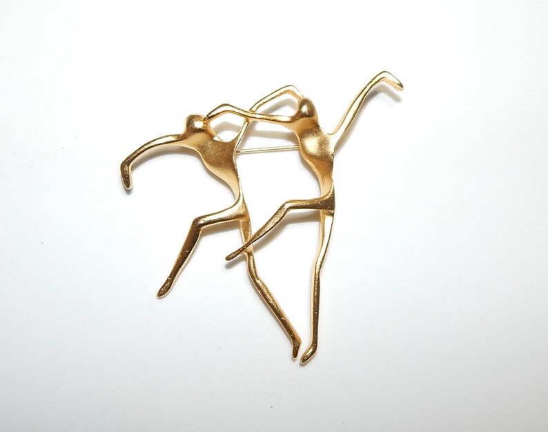 70s Jewelry Ballerina Dancer Gold Brooch Costume Jewelry Etsy
