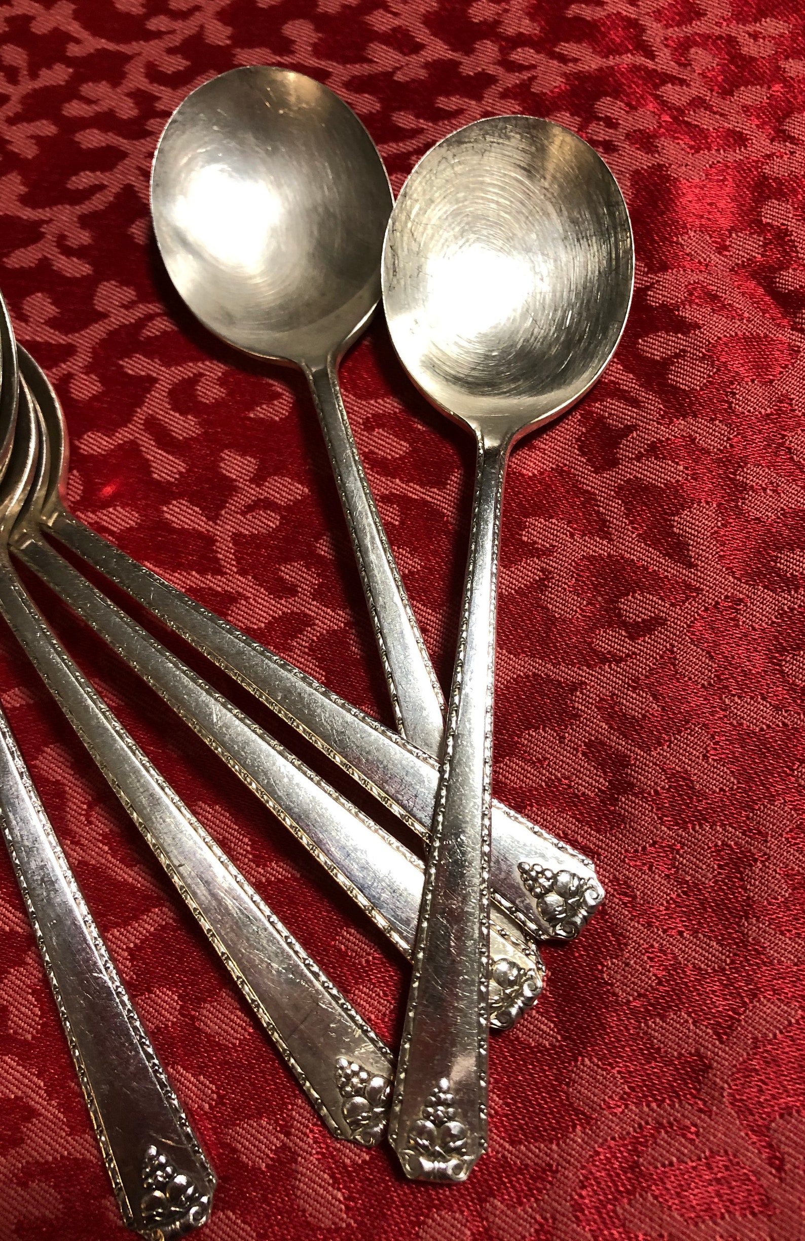 8 Prestige Silverplate Gumbo/Soup Spoons Vintage BORDEAUX Etsy