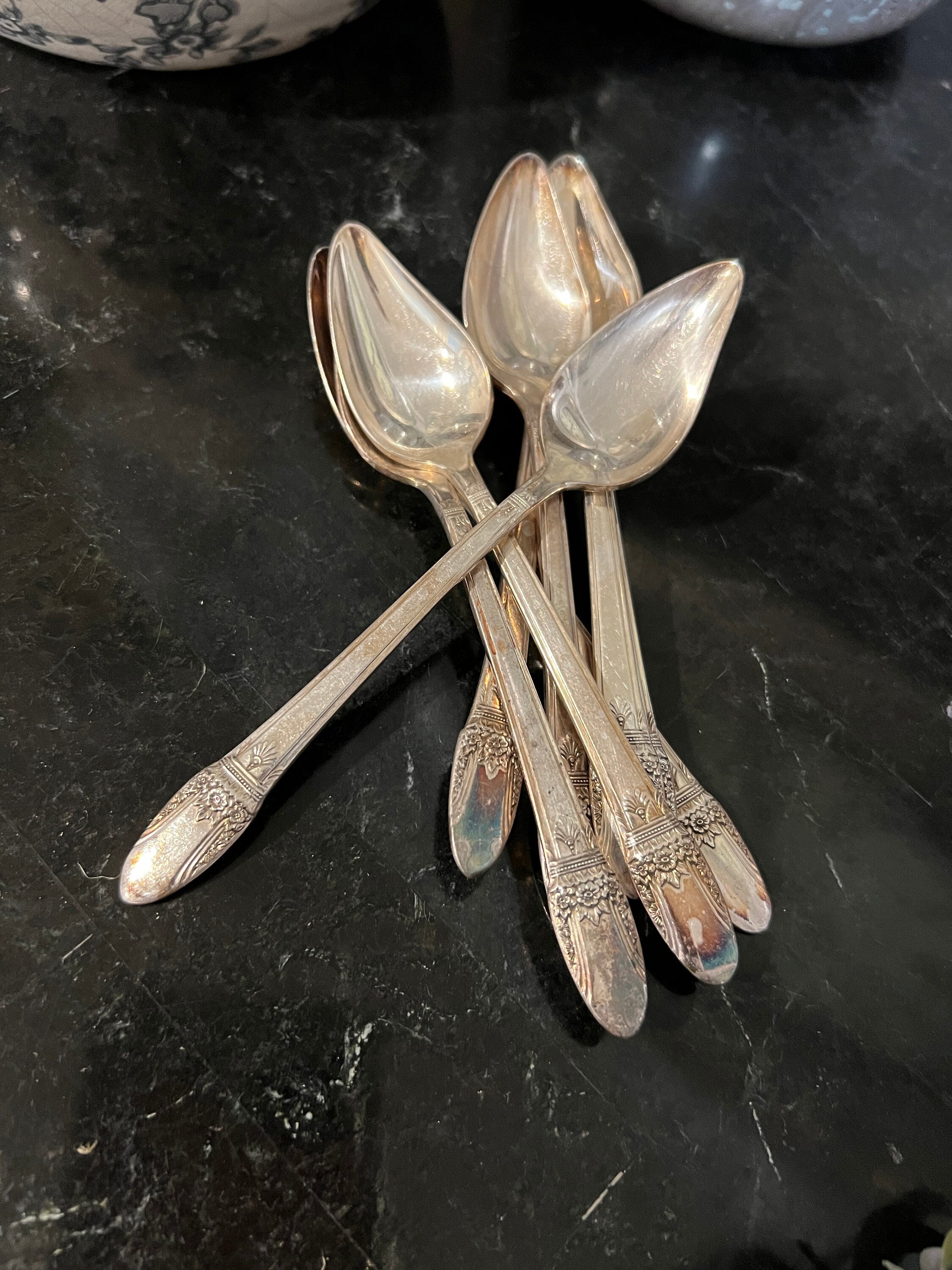 Silverplate Orange/fruit Spoons FIRST LOVE 1847 Rogers Bros- Set