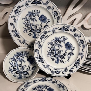 Blue Danube Blue Onion Dessert Plates - Sold in individual sets of 4
