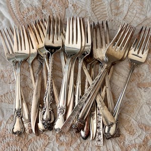 Bulk Silverplate Vintage Dessert /Salad Forks: Tea Party, Special Event- Clean & table ready.