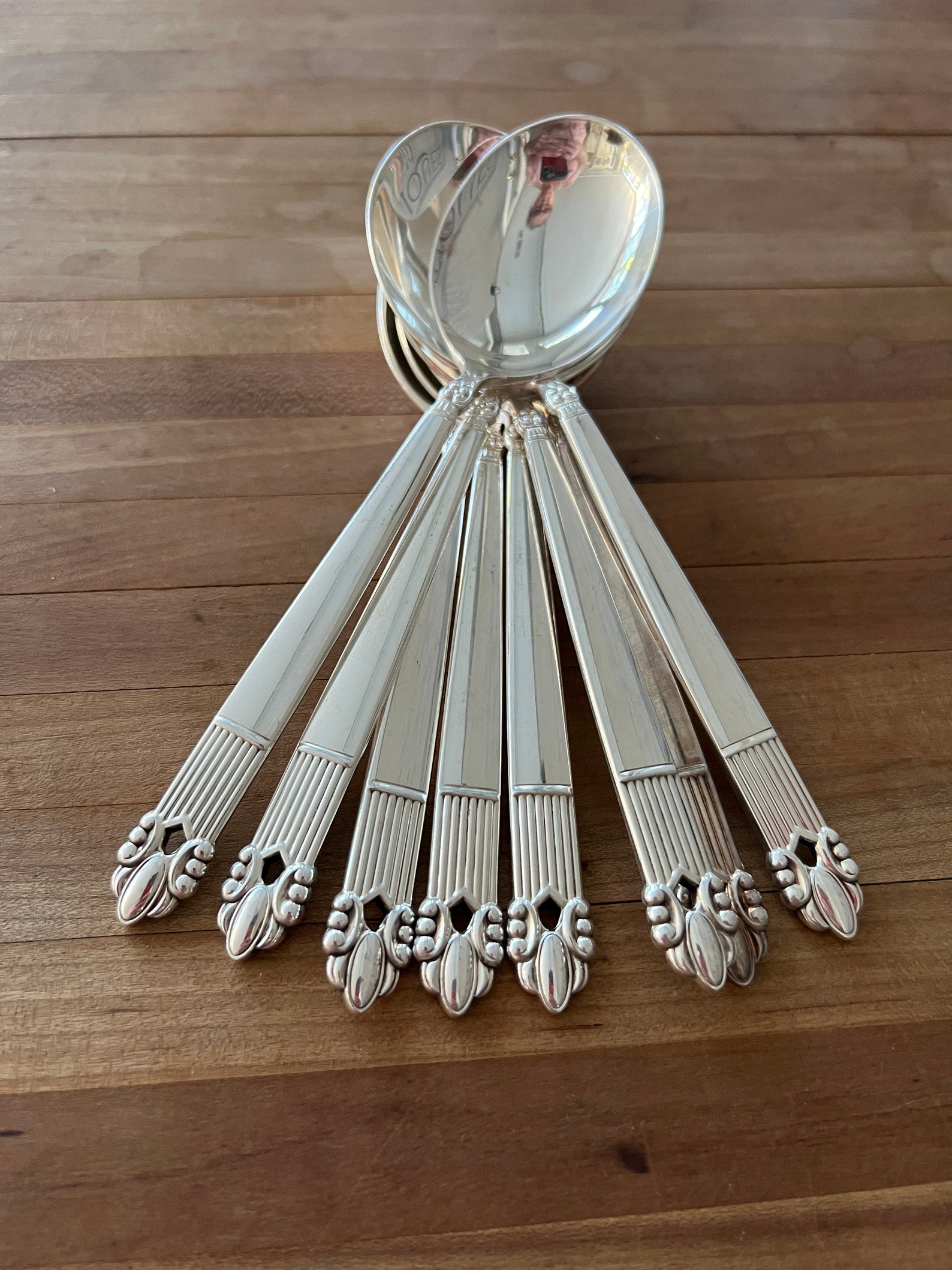 GUMBO SPOONS 8 Large Silverplate Soup Spoons ASTRID Heavy Etsy