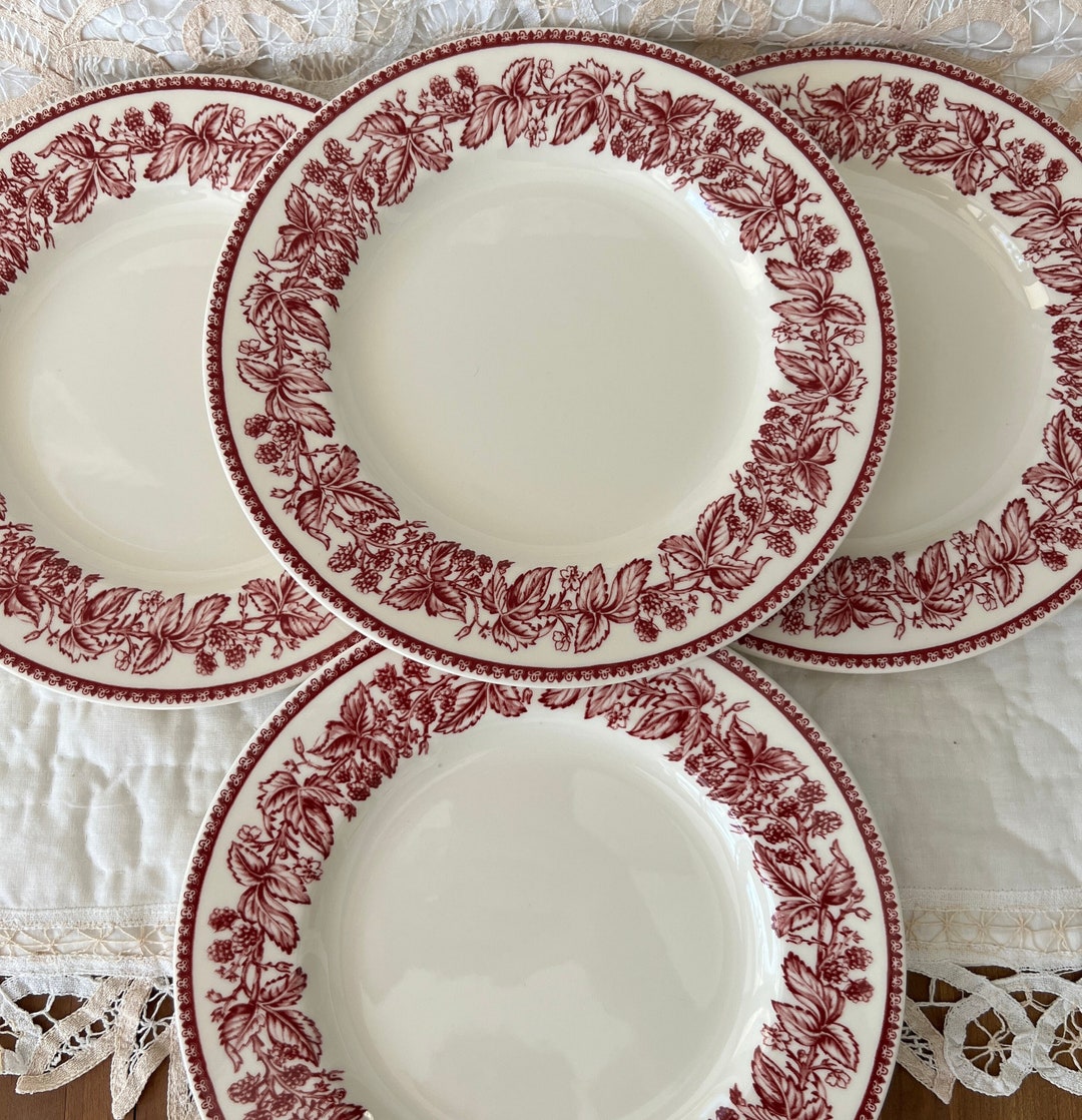 Vintage Plates, Wedgwood Mayfair 9 Inch Plates, Set of 4 Dishwasher