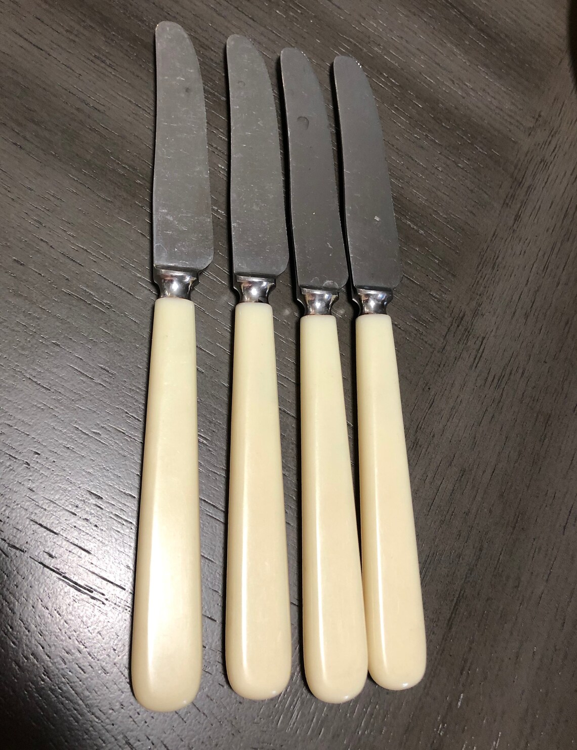 Sheffield Celluloid Handle Dinner Knives / Vintage Stainless Etsy