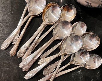 Vintage Veracruz Porcelain & Bellini Silverplate Set of 6 Espresso