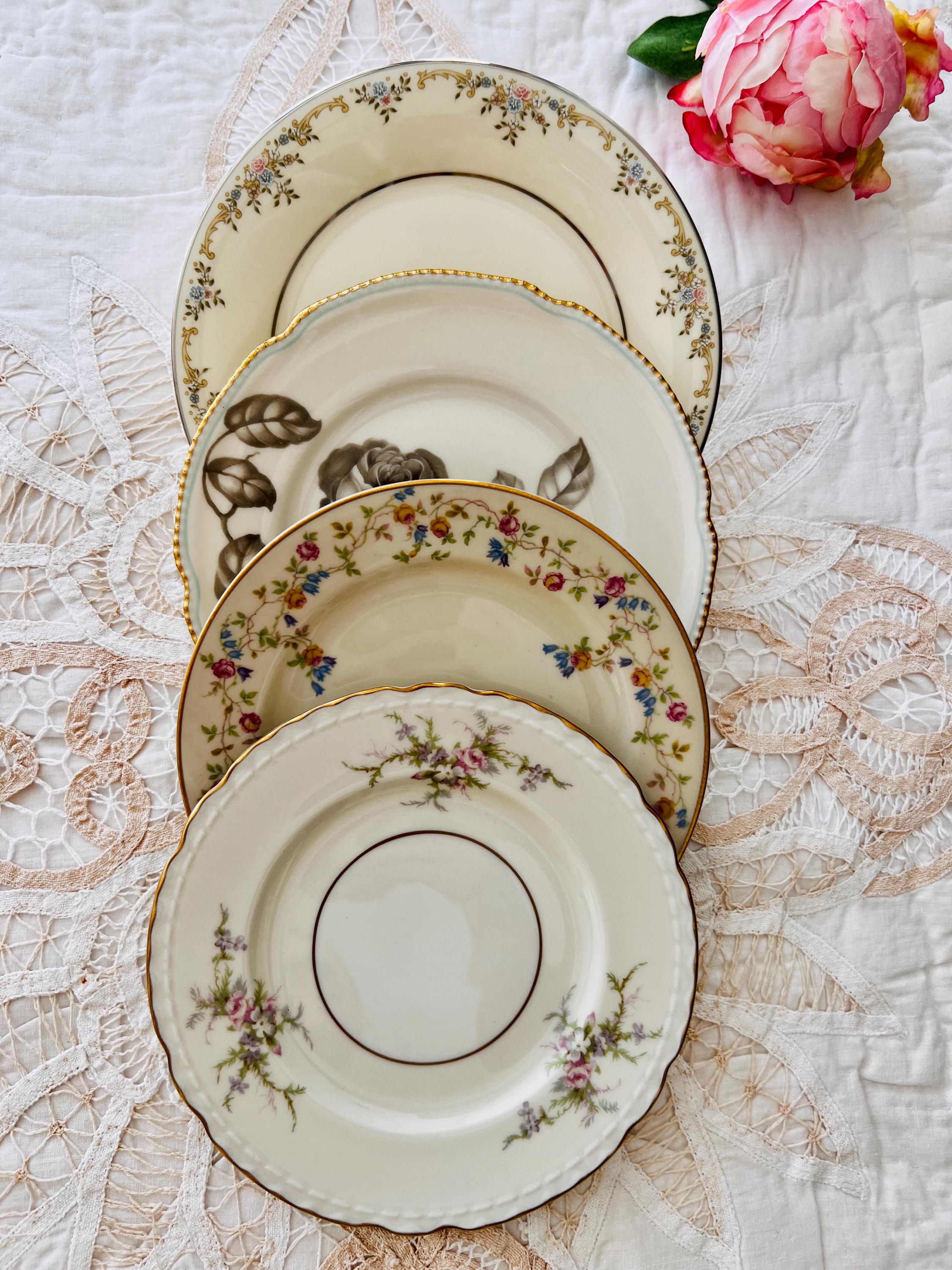 Mismatched Tableware Mismatched Vintage Dessert Plates - Set of 4 - Tea Party Tableware - Etsy