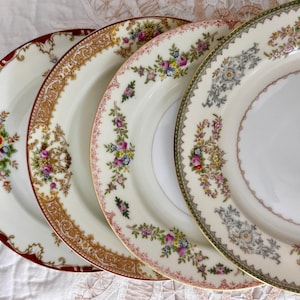 Mismatched Vintage China Salad Plates (Set of 4) - 7.5 Inch