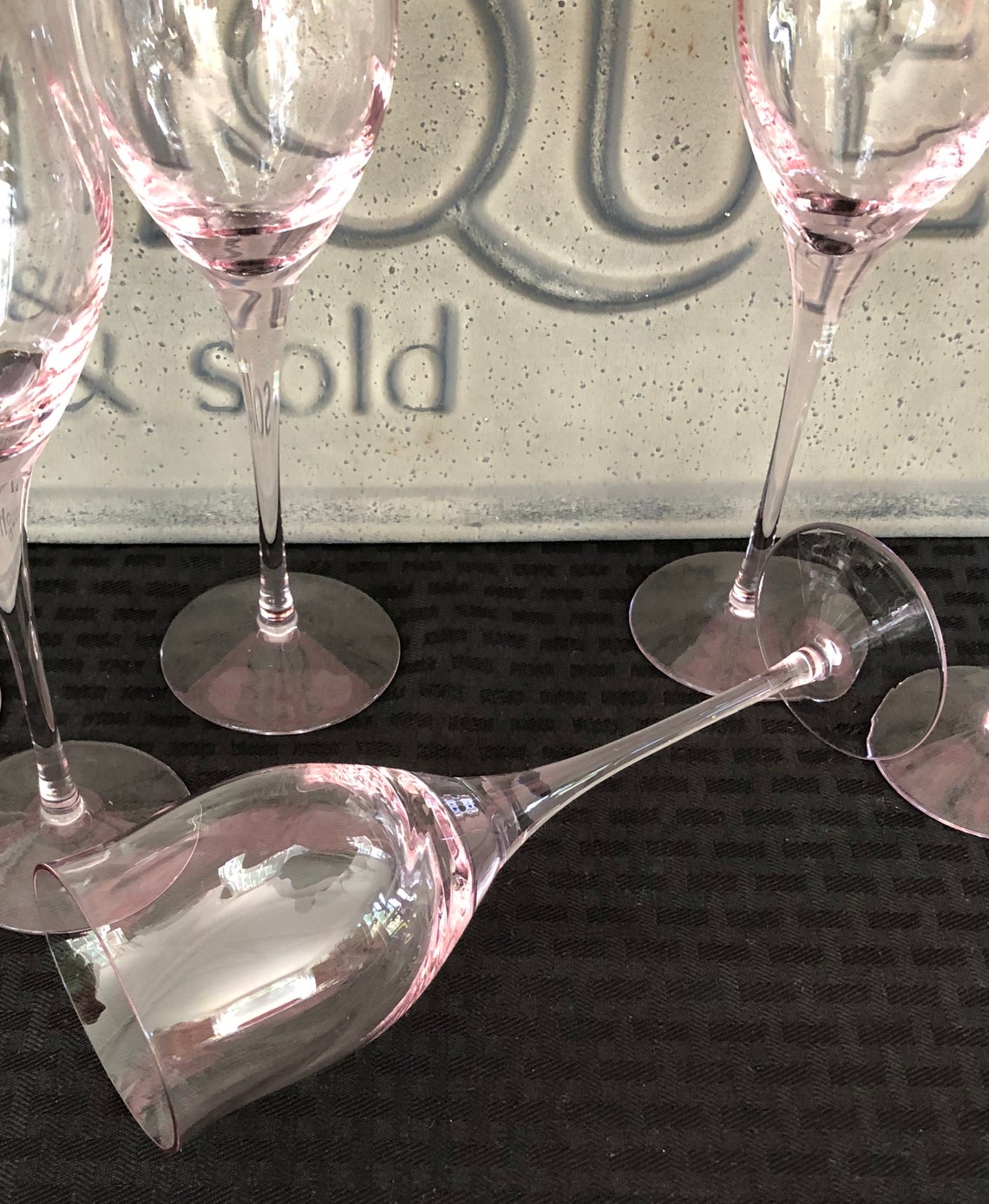 Noritake Pink Water Goblets Royal Pierpont Pink Swirl Blown Etsy