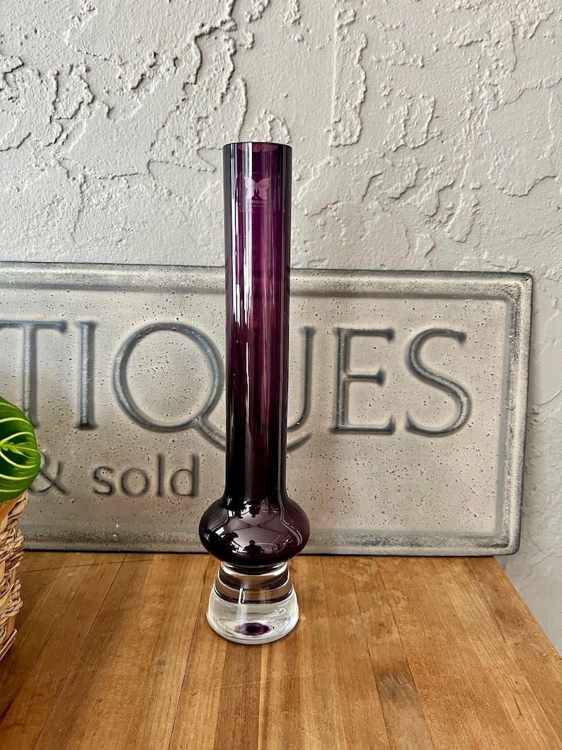 Waterford Crystal Vase Marquis Cylinder Amethyst 12 Bud Vase Etsy