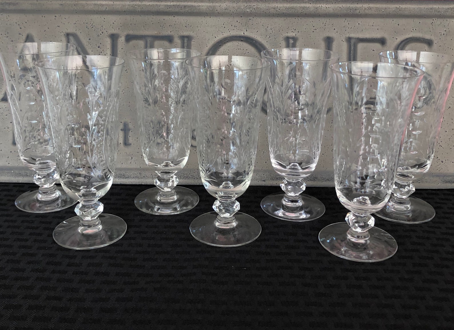 Vintage Crystal Iced Tea Glasses Set of 6 Heisey COURTSHIP Etsy