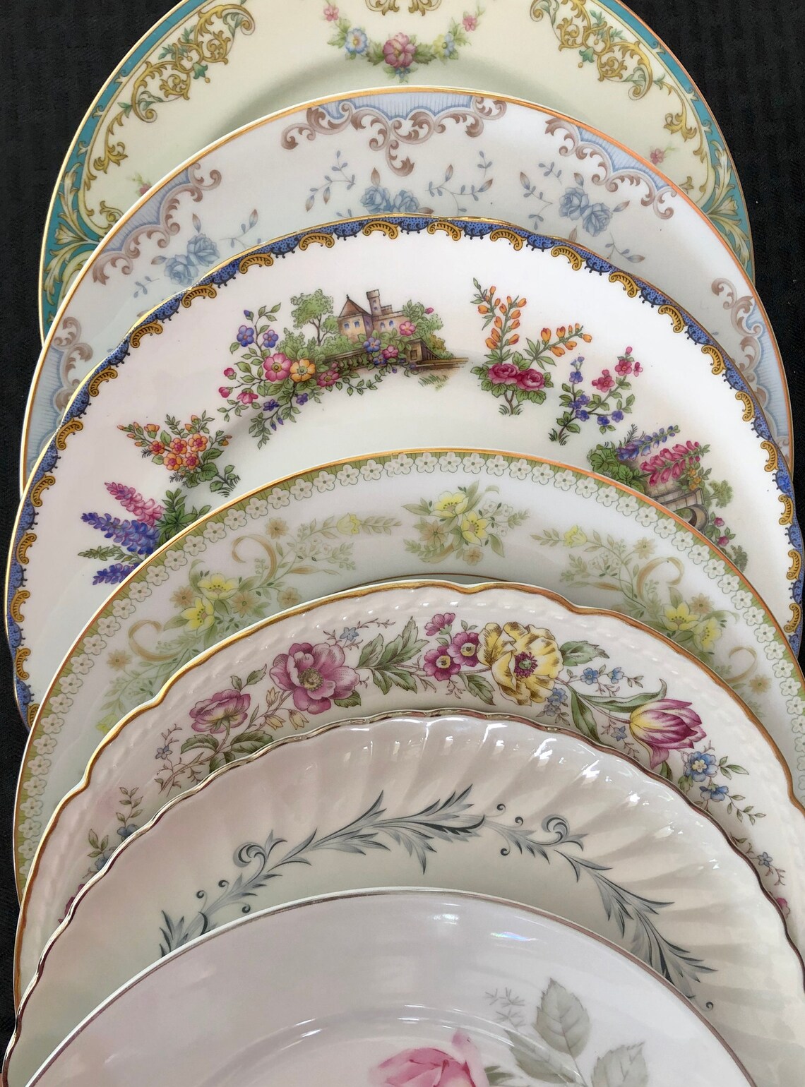 Vintage Mismatched Dinner Plates Vintage China Plates Etsy