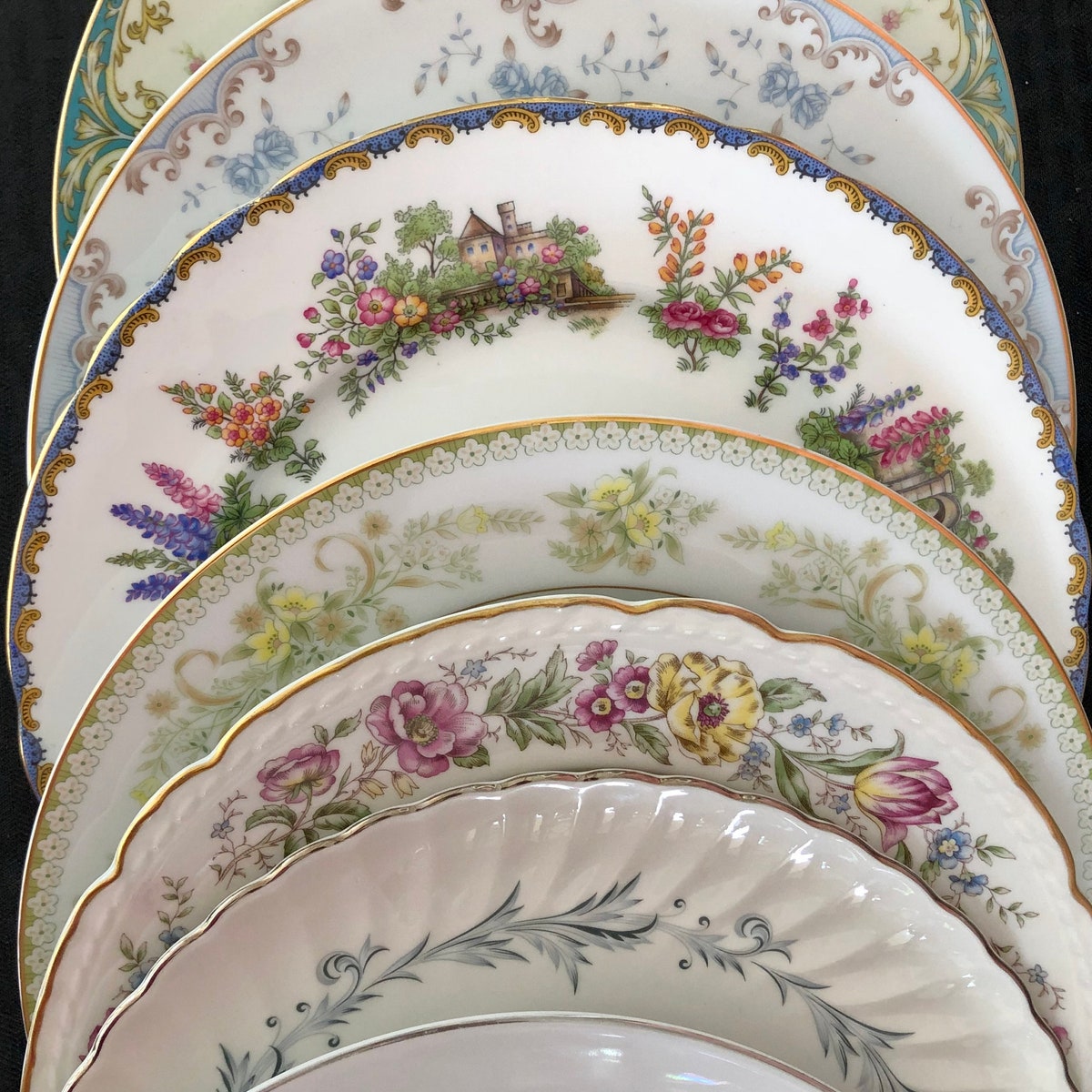 Vintage Mismatched Dinner Plates (Set of 6)