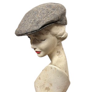 1960s Donegal tweed flat cap, handwoven