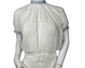 1930s peasant blouse, hand embroidered