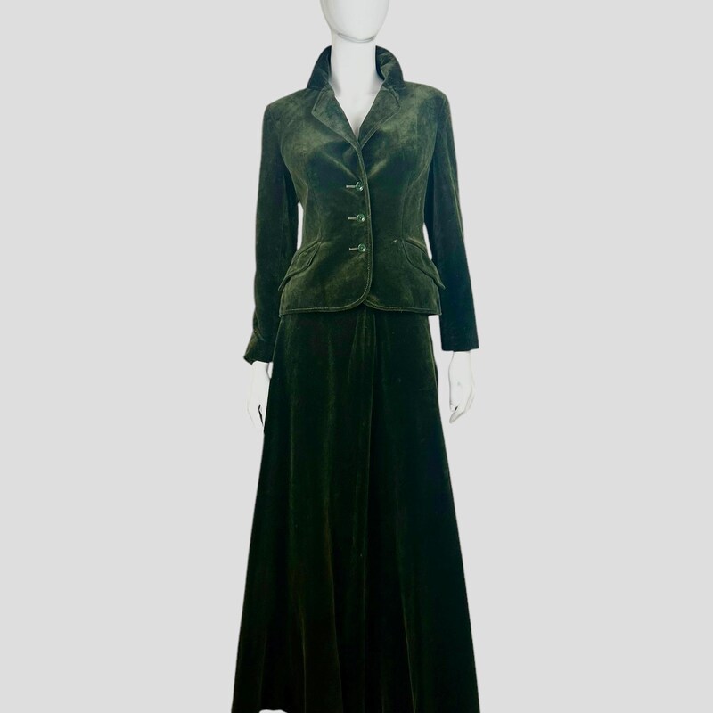 Barry Sherrard vintage green velvet skirt suit main image 0