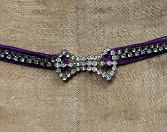 1930s paste belt, purple ribbon