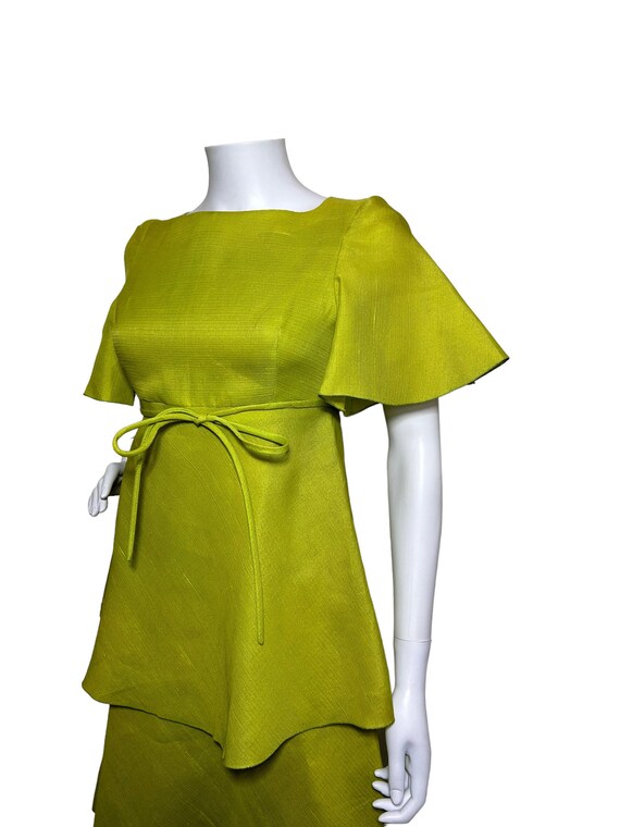 1970s Pierre Cardin tiered dress in acid green - image 5