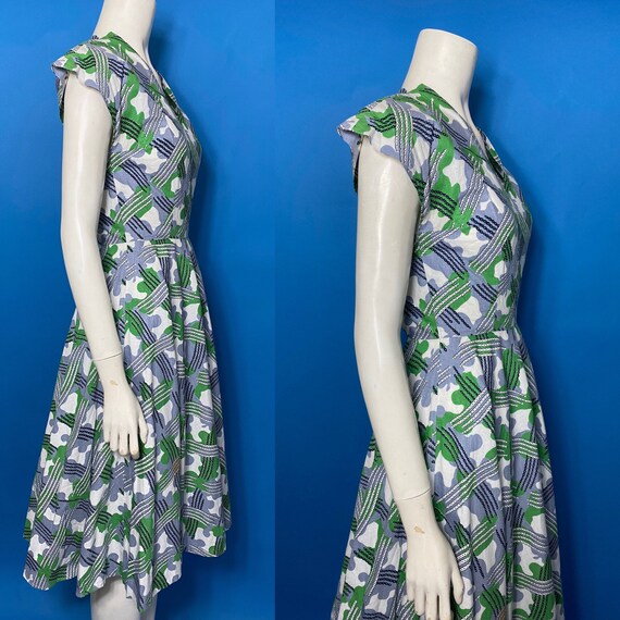 1940s summer dress, novelty print cotton - image 3