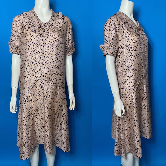 1930s silk polka dot dress c1930