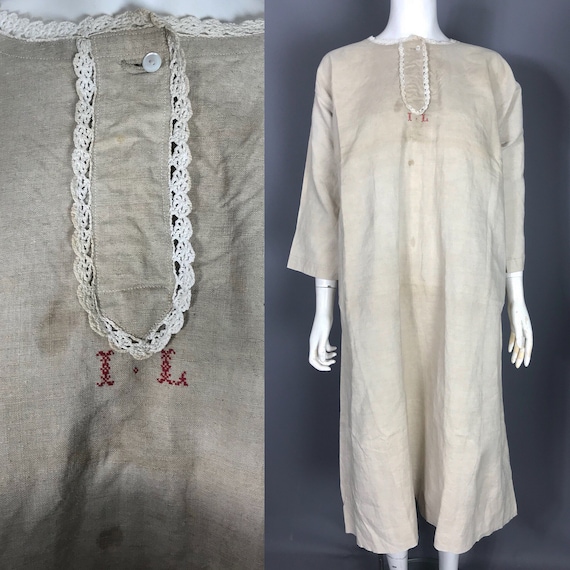 Antique workwear smock made from linen
