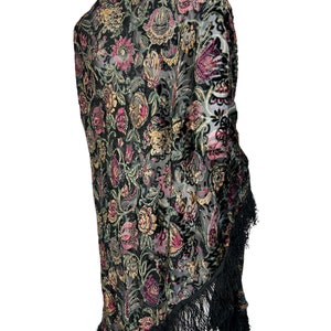 1920s 30s devore shawl, devoré