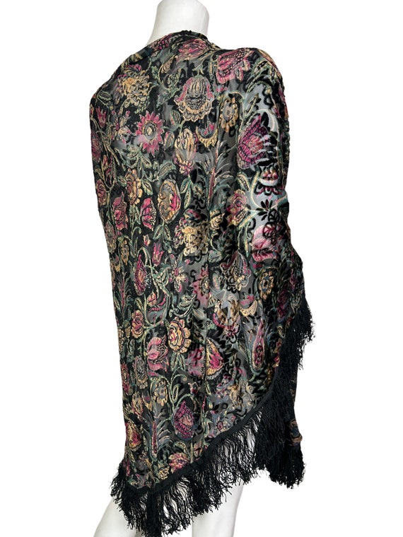 1920s 30s devore shawl, devoré - image 1