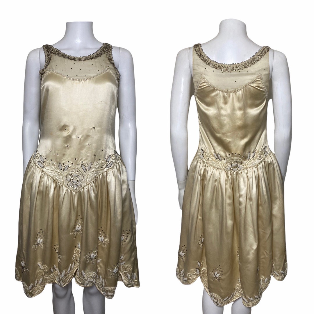 1920s Silk Satin Robe De Style Dress, Bedell New York - Etsy