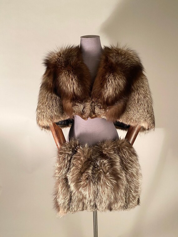 1930s fox fur cape and muff