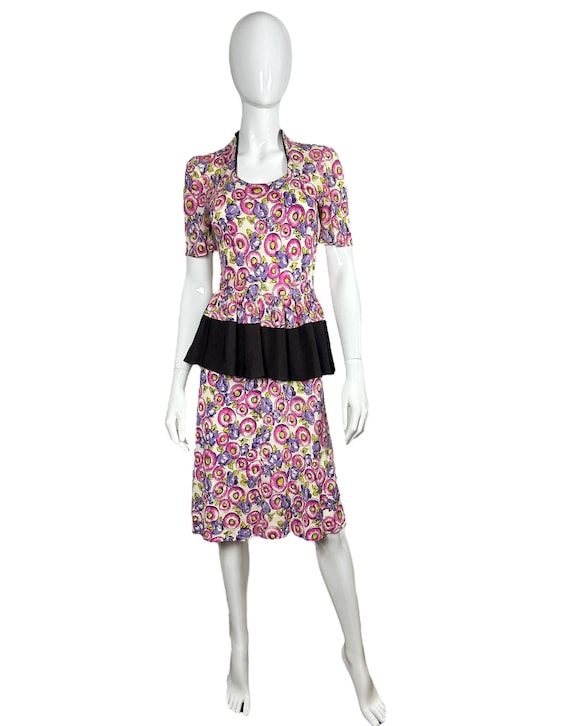 1940s rayon jersey peplum dress 1940s rayon jersey peplum dress