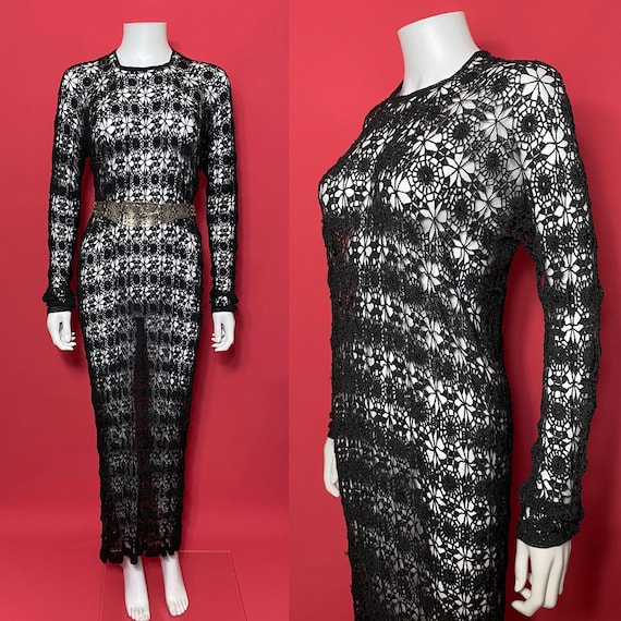 1930s crochet dress, evening dress