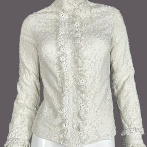 1960s Annacat Edwardian style lace blouse