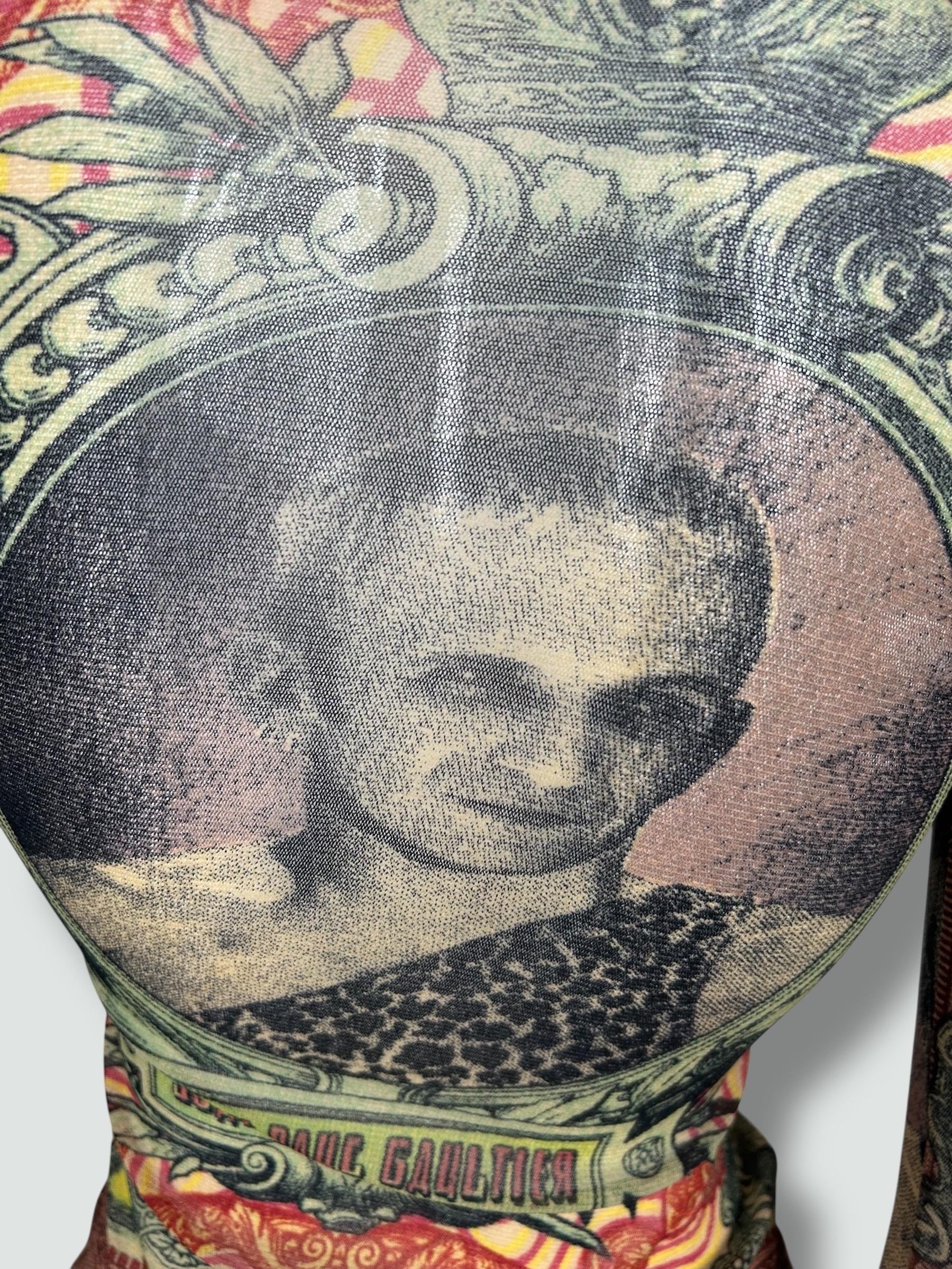 Jean Paul Gaultier Second Skin / Tattoo Top, 1994 Mesh With