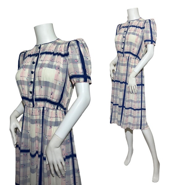 1930s 1940s rayon dress