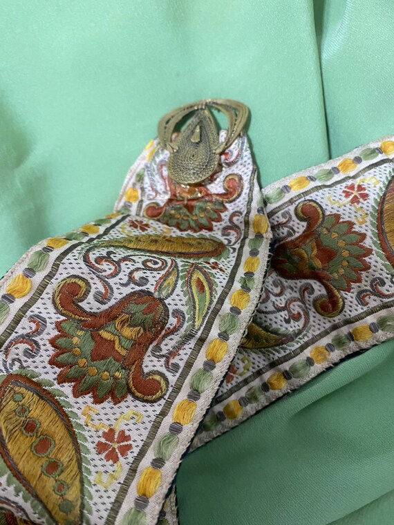 1930s belt, antique ribbon with filigree buckle