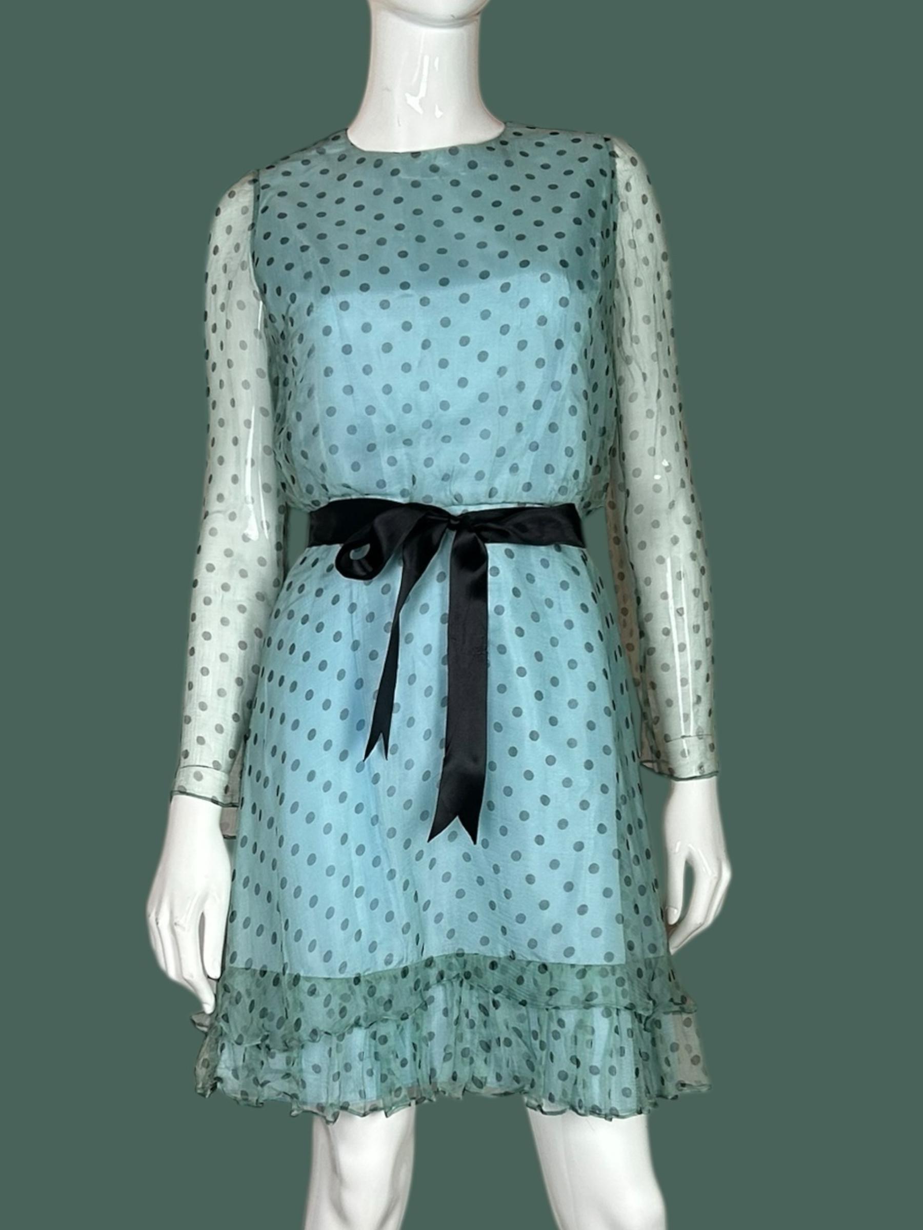 1960s Cocktail or Party Dress, Hilary Floyd, Silk Chiffon With Polka Dots -  Etsy