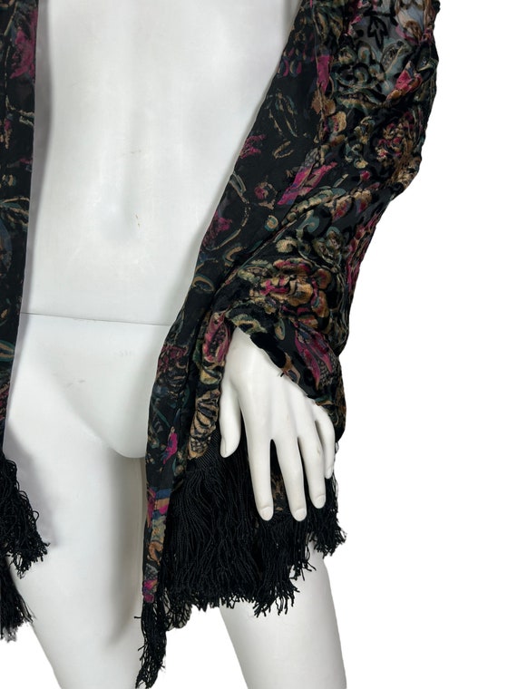 1920s 30s devore shawl, devoré - image 5