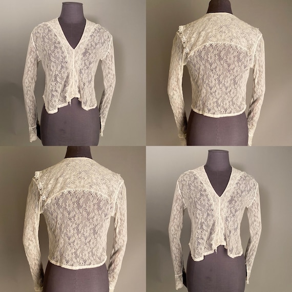 1910s lace blouse with sailor collar