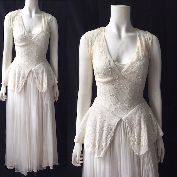 Early 1950s evening gown or wedding dress