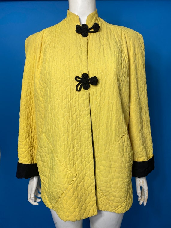 Quilted 1940s jacket in yellow