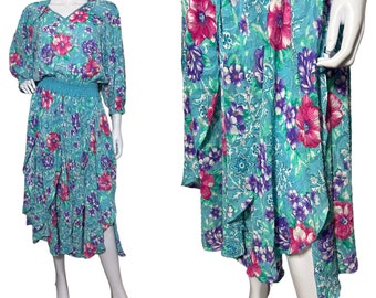 Early 80s Diane Freis dress with floral print