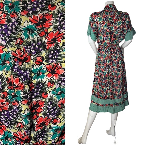 1940s tea dress in floral rayon - image 2