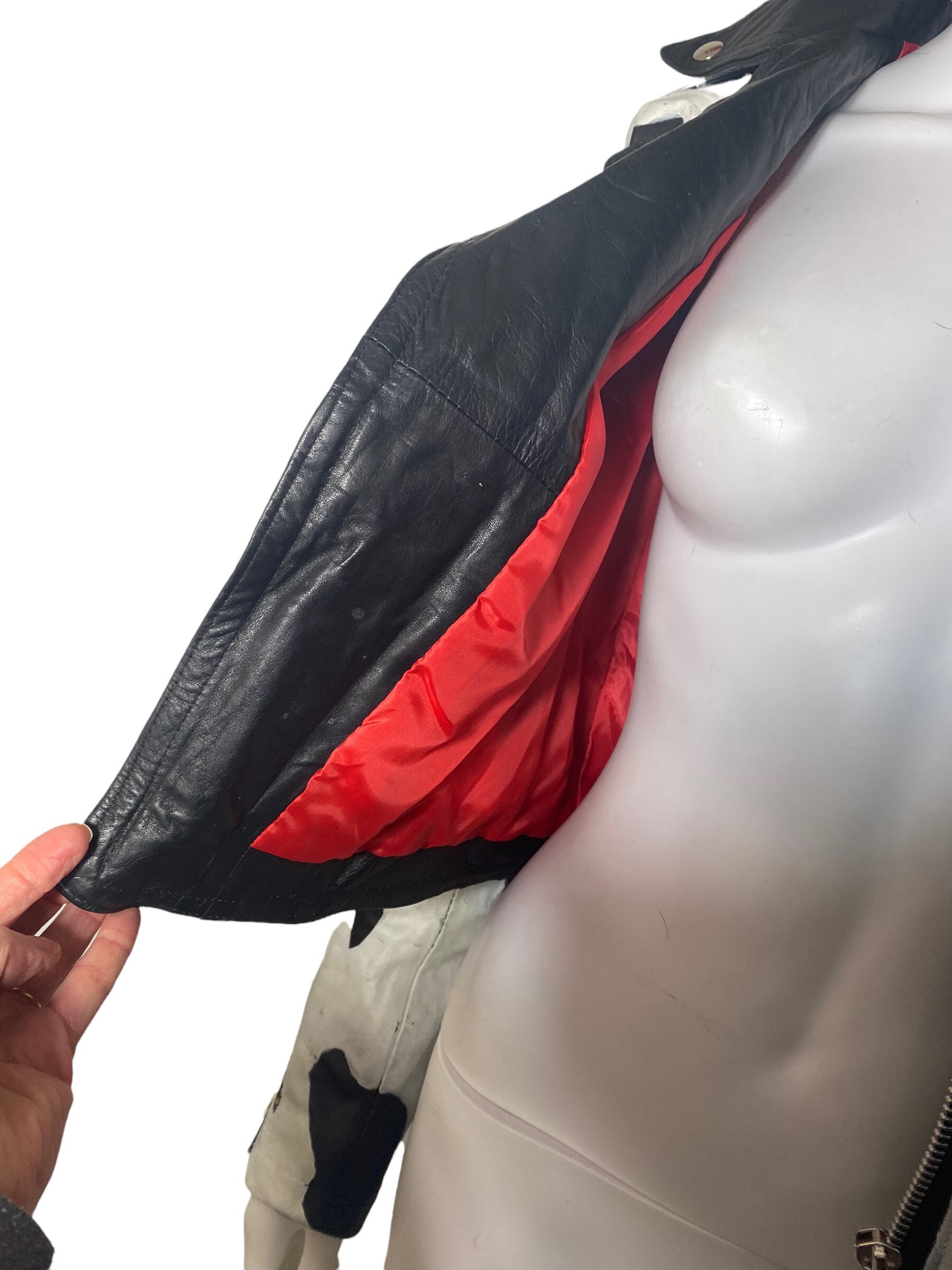 Vintage 90s Biker Jacket, Hand Painted Cow Print - Etsy