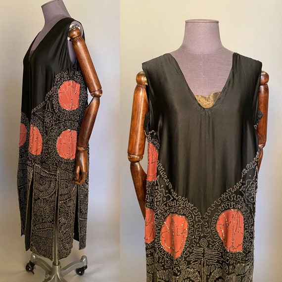 1920s flapper dress, beaded