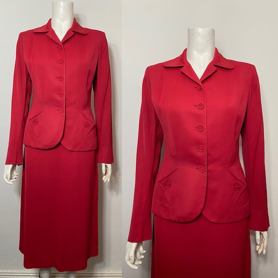 Red 1940s suit